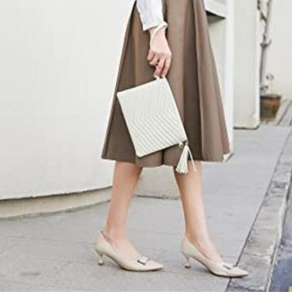 Val Boutique Handbags - White Vegan Leather Shoulder Bag Clutch Crossbody Wallet With Wristlet Strap